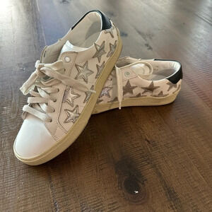Saint Laurent White Leather Court Classic Star Sneakers